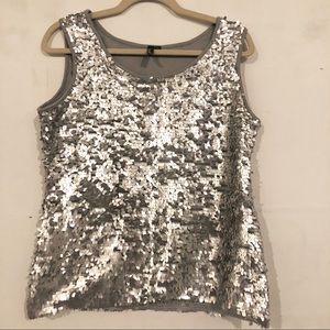 Silver sequins top
